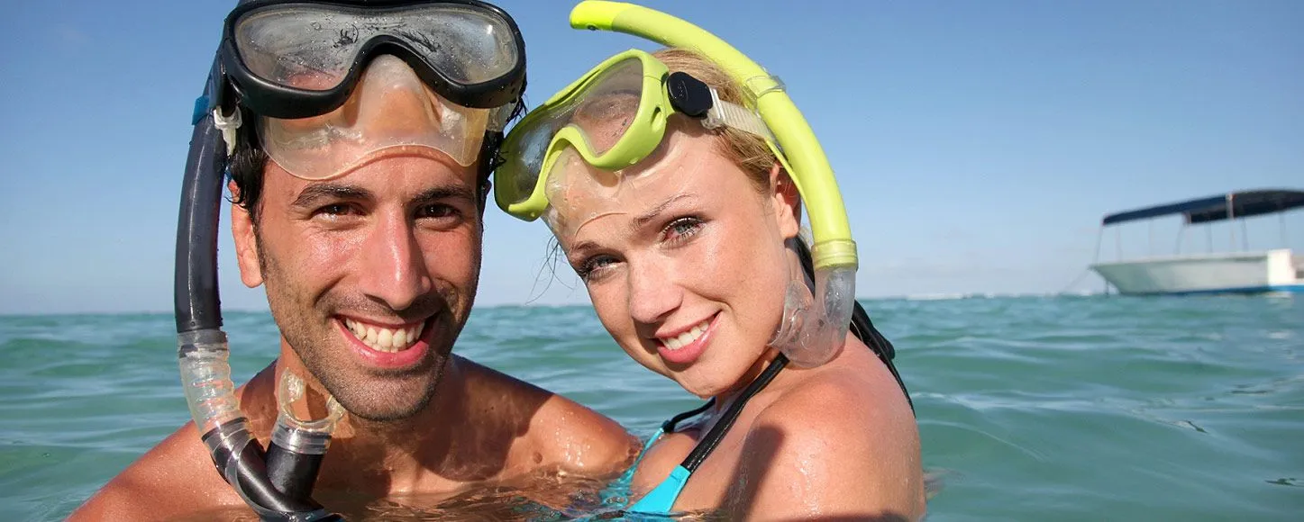 Couple snorkelling