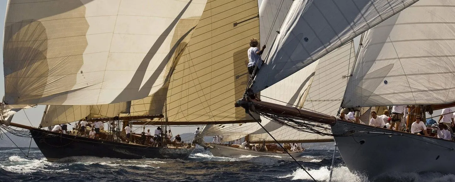 Sailing yacht Elena competing in a regatta