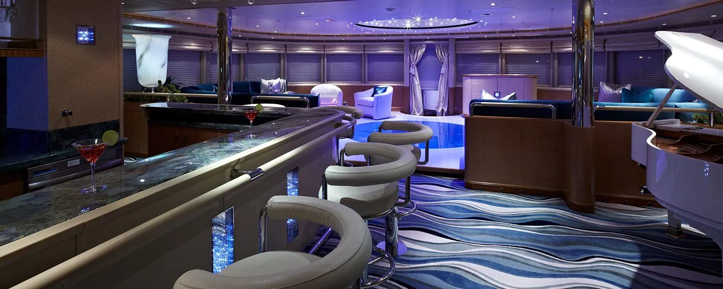 Disco area on the charter yacht Pegasus VIII