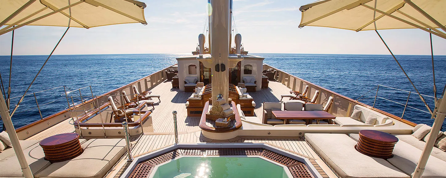 Classic yacht Nero on deck Jacuzzi